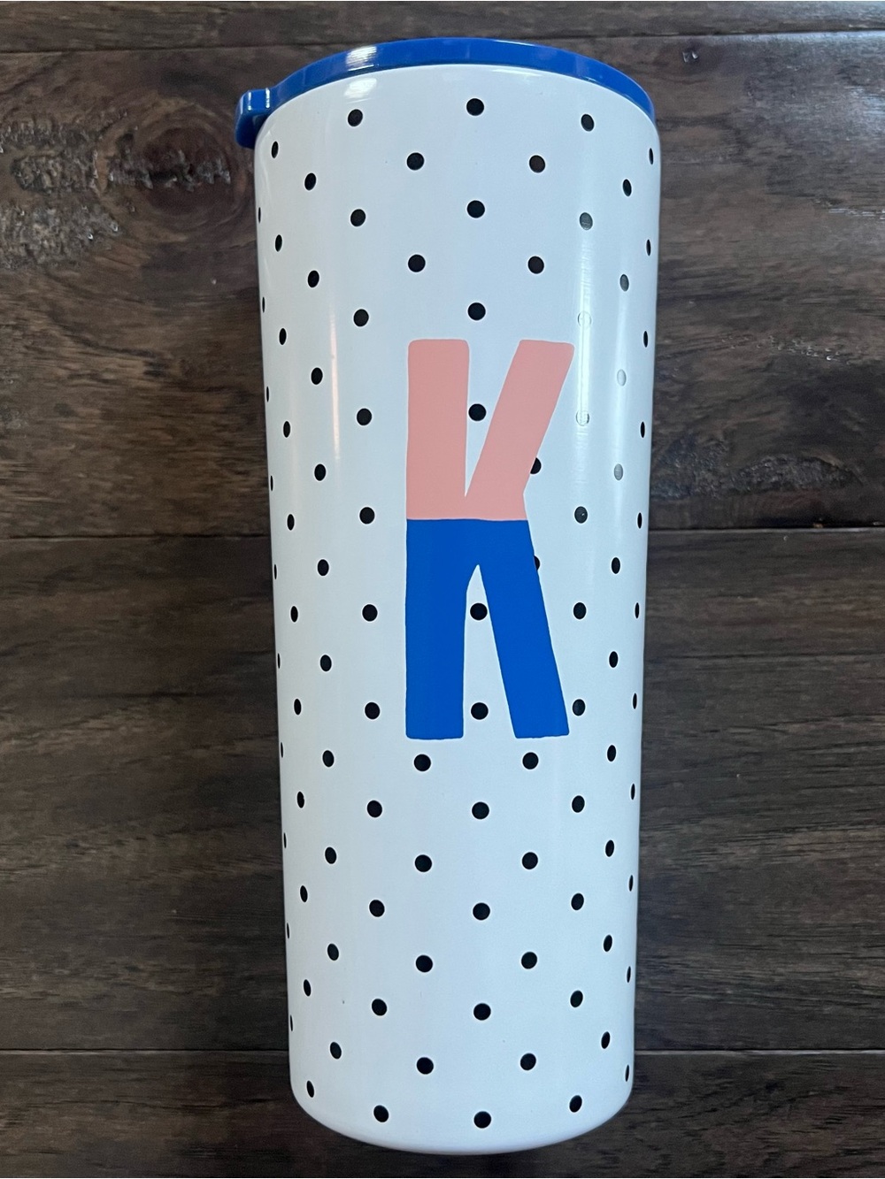 Brand New Kate Spade Monogrammed “K” Polka Dot Travel Tumbler